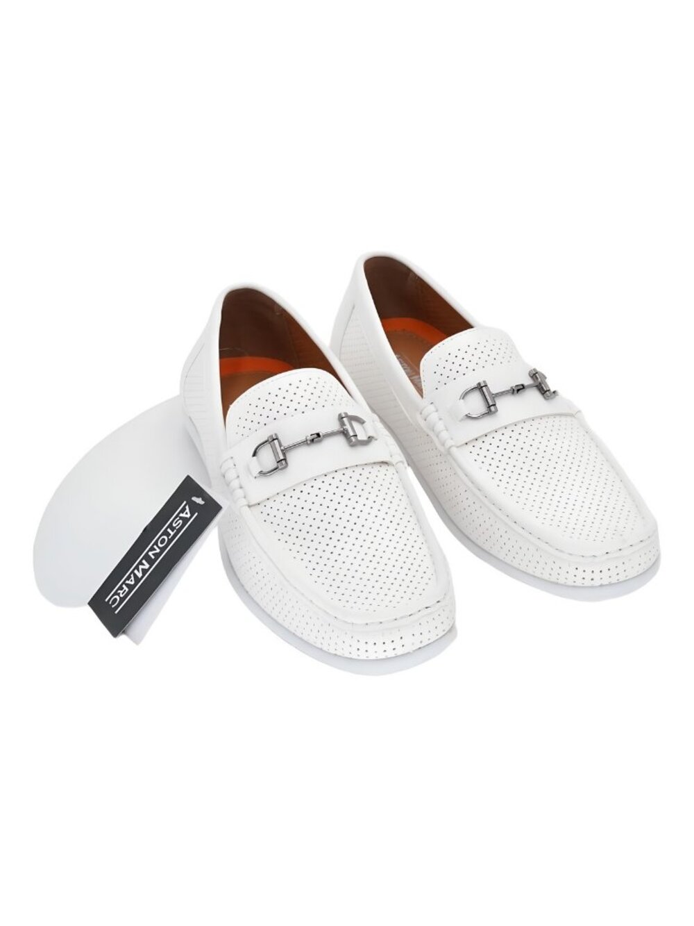 Aston Marc Men's Perforated Classic Driver White Size 13M
